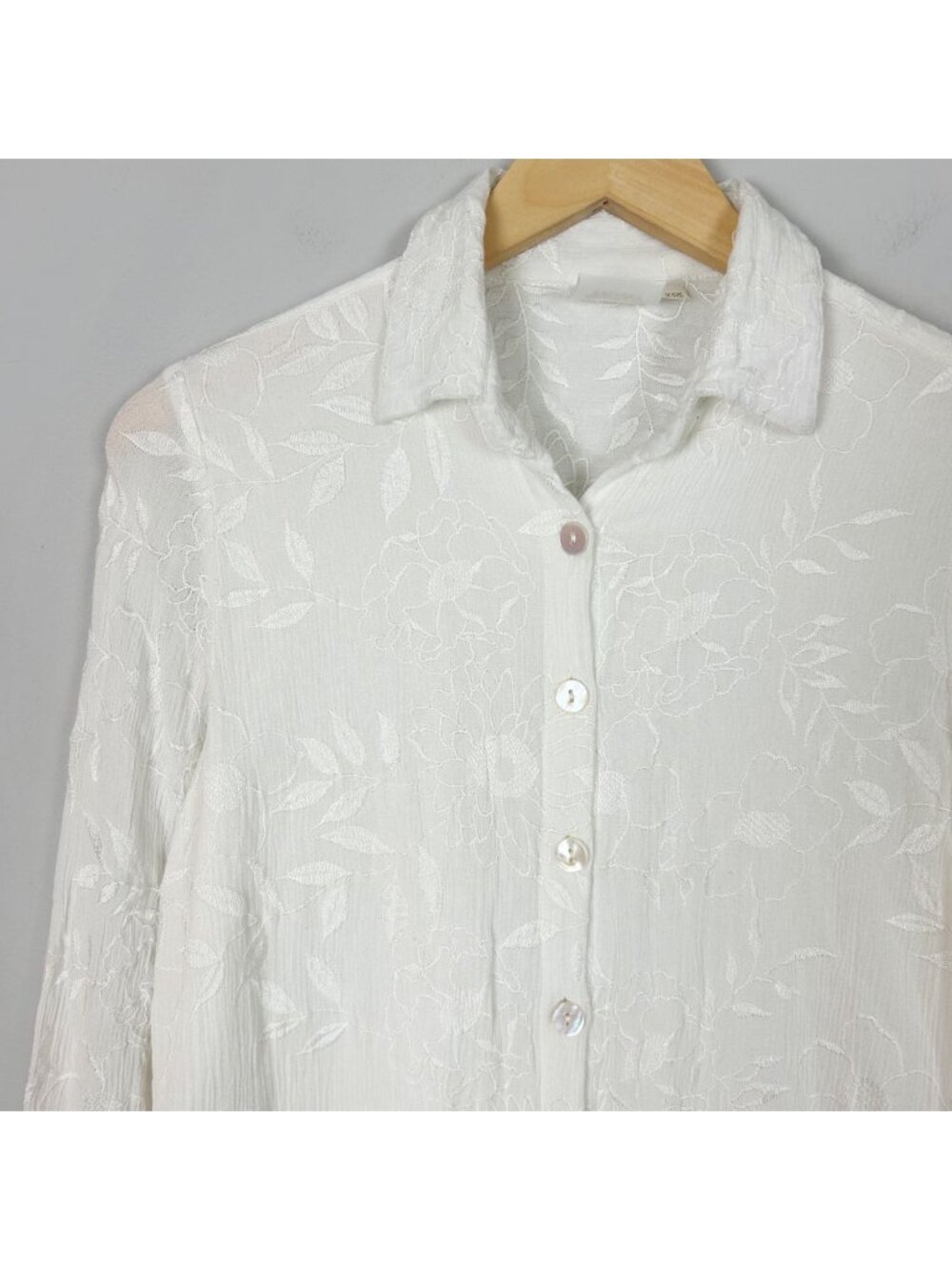 Plum Pretty Sugar Ivory Embroidered Tunic Shirt Floral Boho Size XS/Small